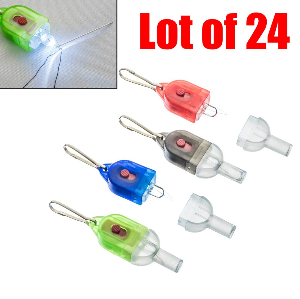 24 pack SE SN-LT24 Assorted Color Illuminated Needle Threader with White LED