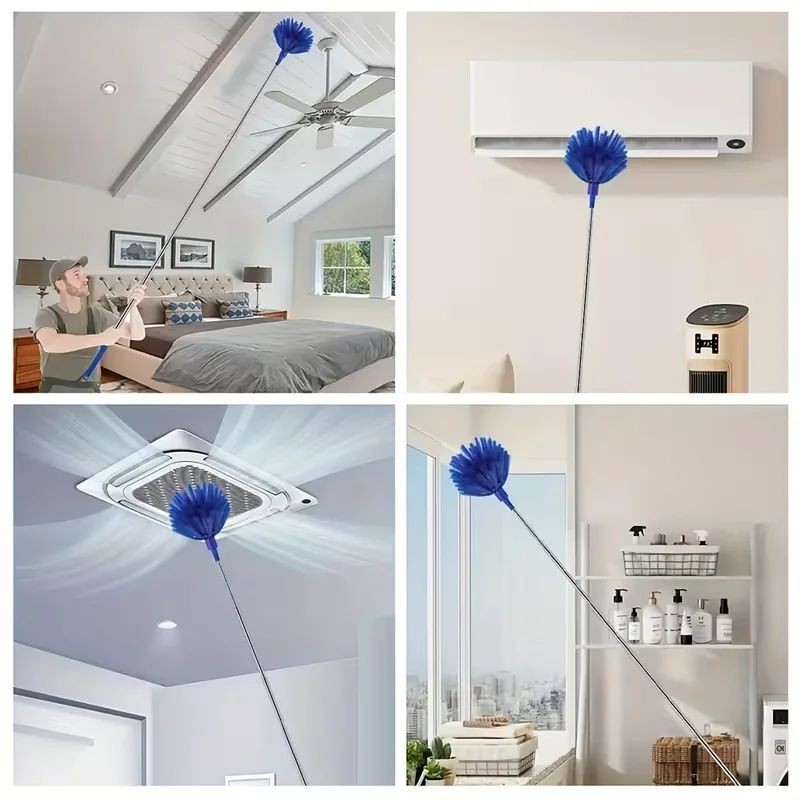 111" Extendable Microfiber Duster Bendable Retractable Pole Brush