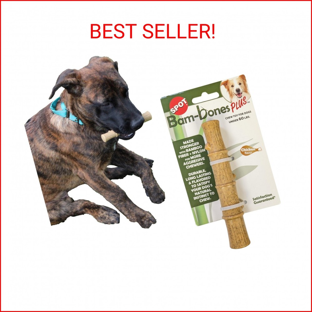 SPOT Bam-Bones Plus Bamboo Stick – Bamboo Fiber & Nylon, Durable Long Lasting Do