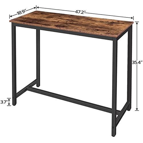 Bar Table, 47.2” Rectangular Pub Table, Dining Table for Living Room, Dining