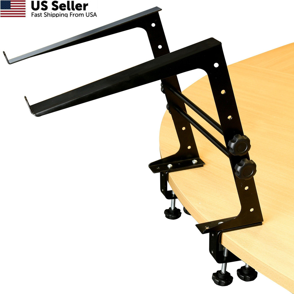 RockJam Portable DJ Laptop Stand with Adjustable Height, Desktop, Black