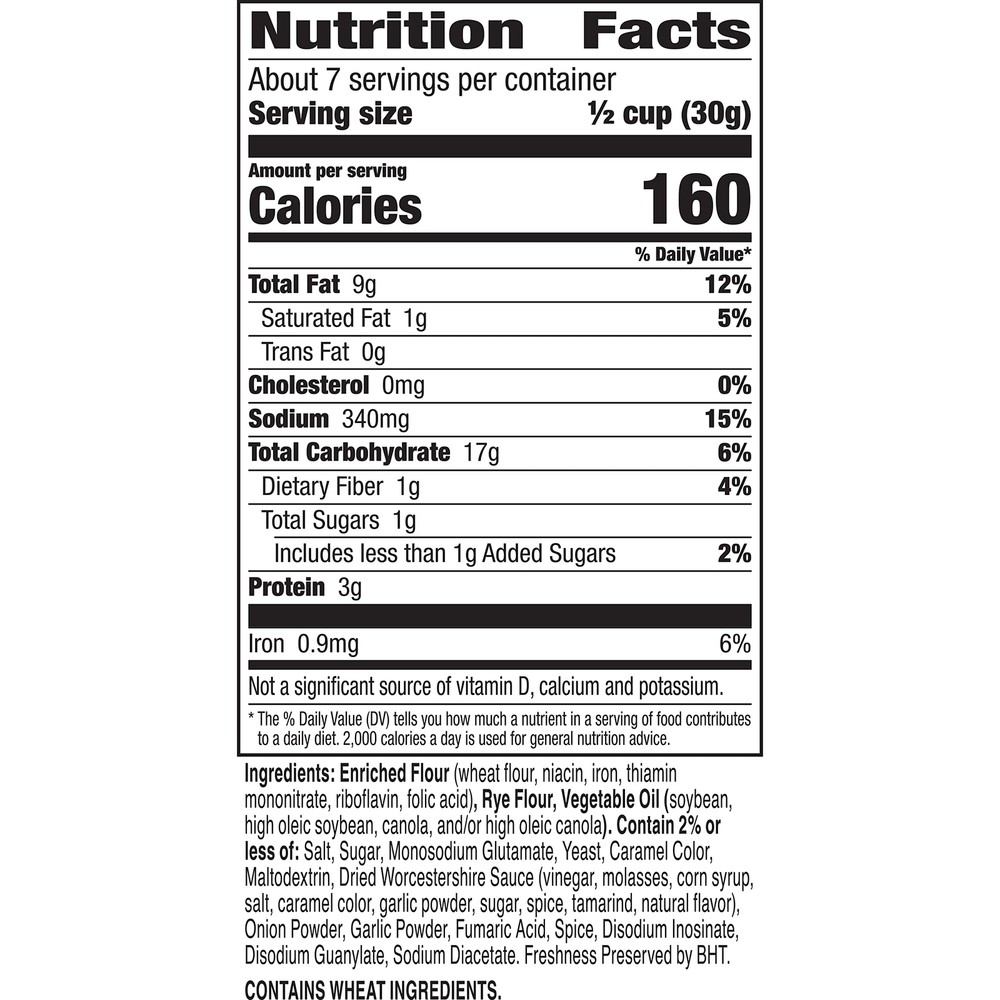 Snack Mix Roasted Garlic Rye Chips 8 oz