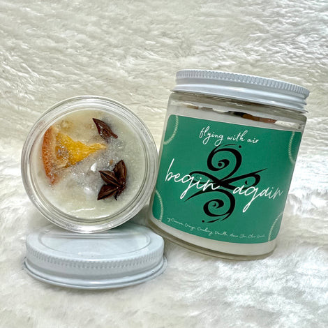 Begin Again Crystal Candle Cream white 6 oz