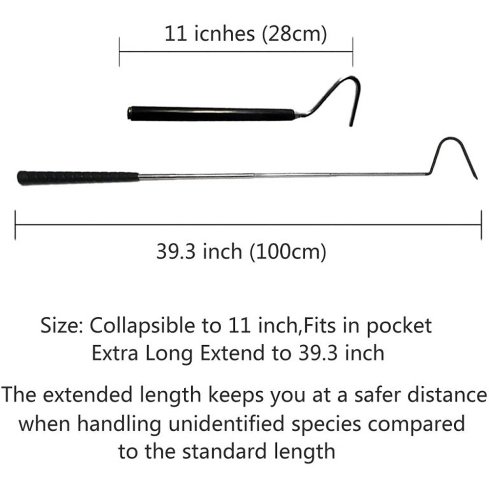 Reptile Snake Hook Premium Quality Rubber Non Slip Handle Hooks Grabber Tools