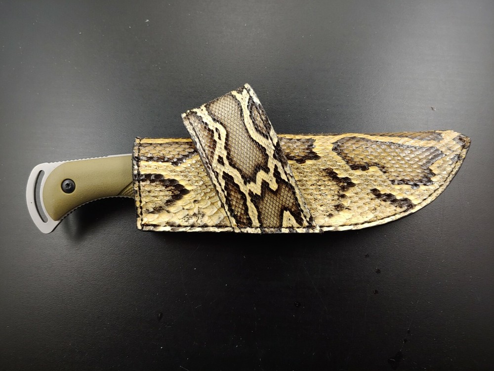 ESEE 3 RC 3 CROSS DRAW Hunting SHEATH BURMESE PYTHON snake skin HANDMADE SHEATH