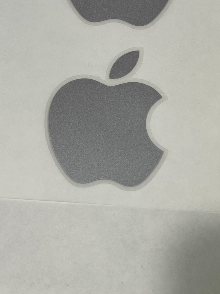 2 Genuine Authentic Apple Stickers-Decals Gray OEM