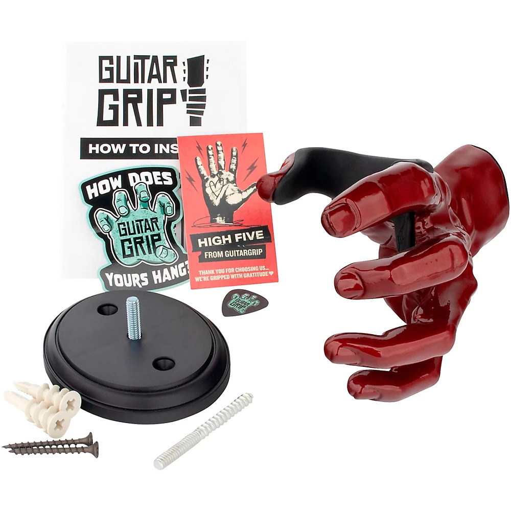 Grip Studios Classic Grip Guitar Wall Hanger Metallic Red