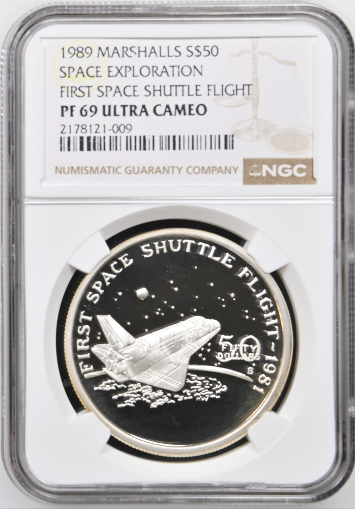 Marshall Islands 50 dollar First Space Shuttle Flight PR69 NGC