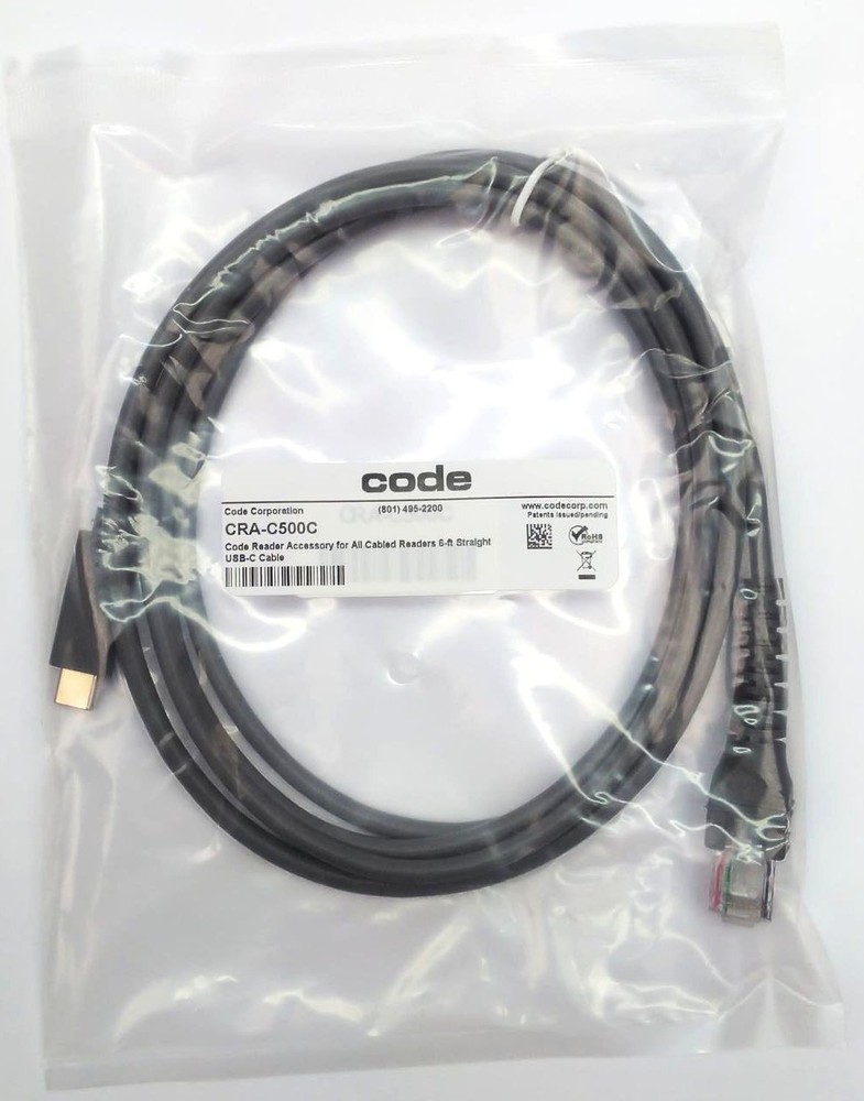 Code CR900FD Straight USB-C Cable Barcode Scanner CRA-C500C 6ft Genuine