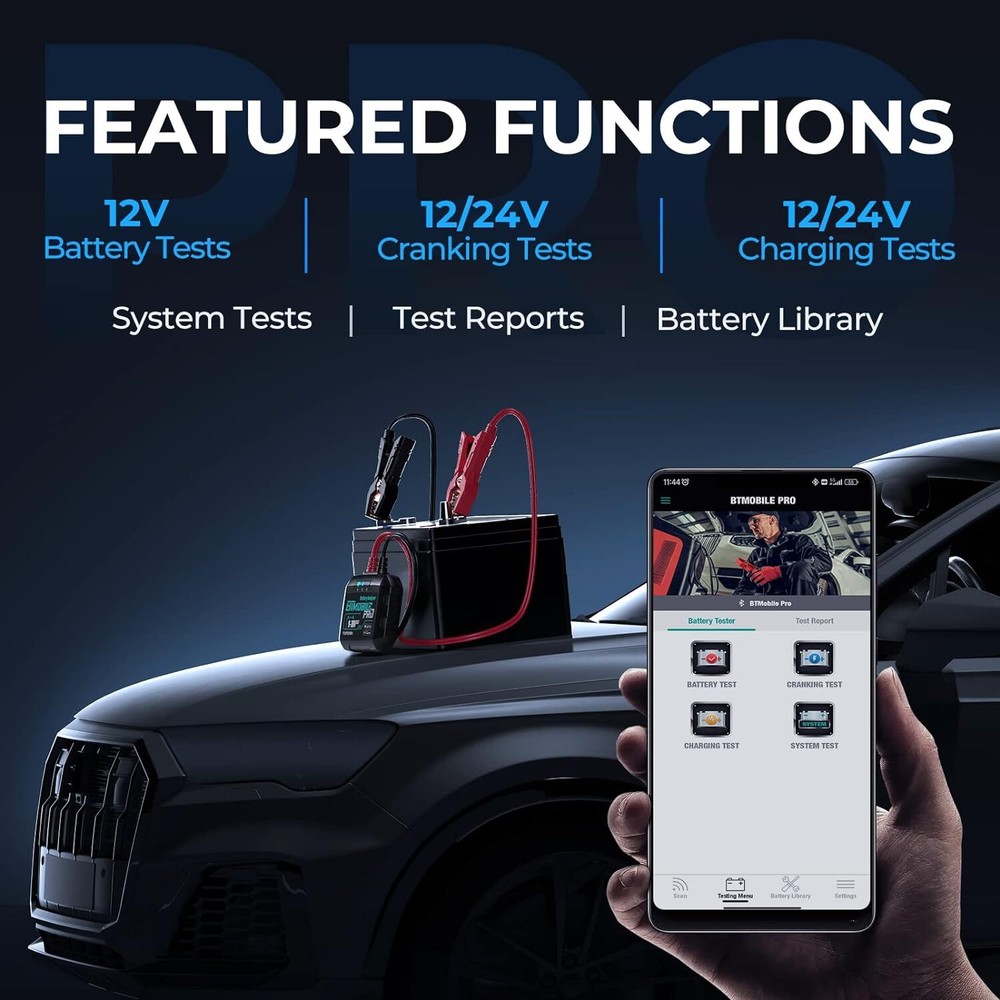TOPDON BTMobile Pros Bluetooth 12V 24V Car Battery Tester 100-2000 CCA Analyzer