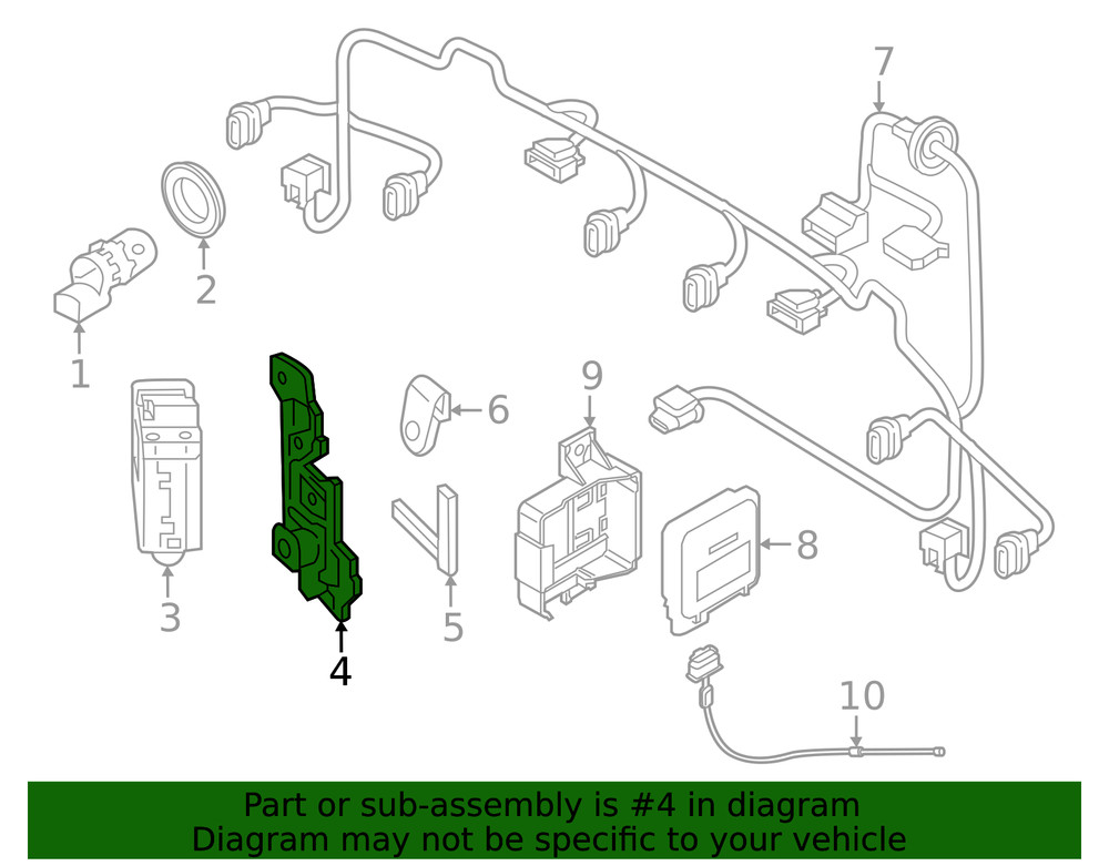 Genuine Audi Blind Spot Detection System Warning Sensor Bracket 80A-907-908-B