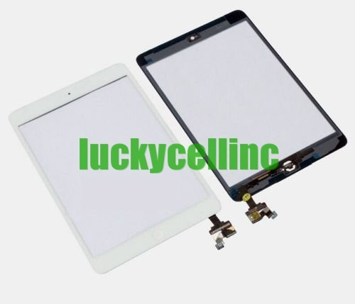 For iPad Mini 1/2 Touch Screen Digitizer + IC Connector Home Button + Tool White