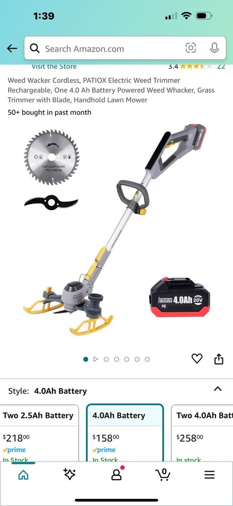 Patiox Cordless Week Wacker With 4.0 Ah Battery