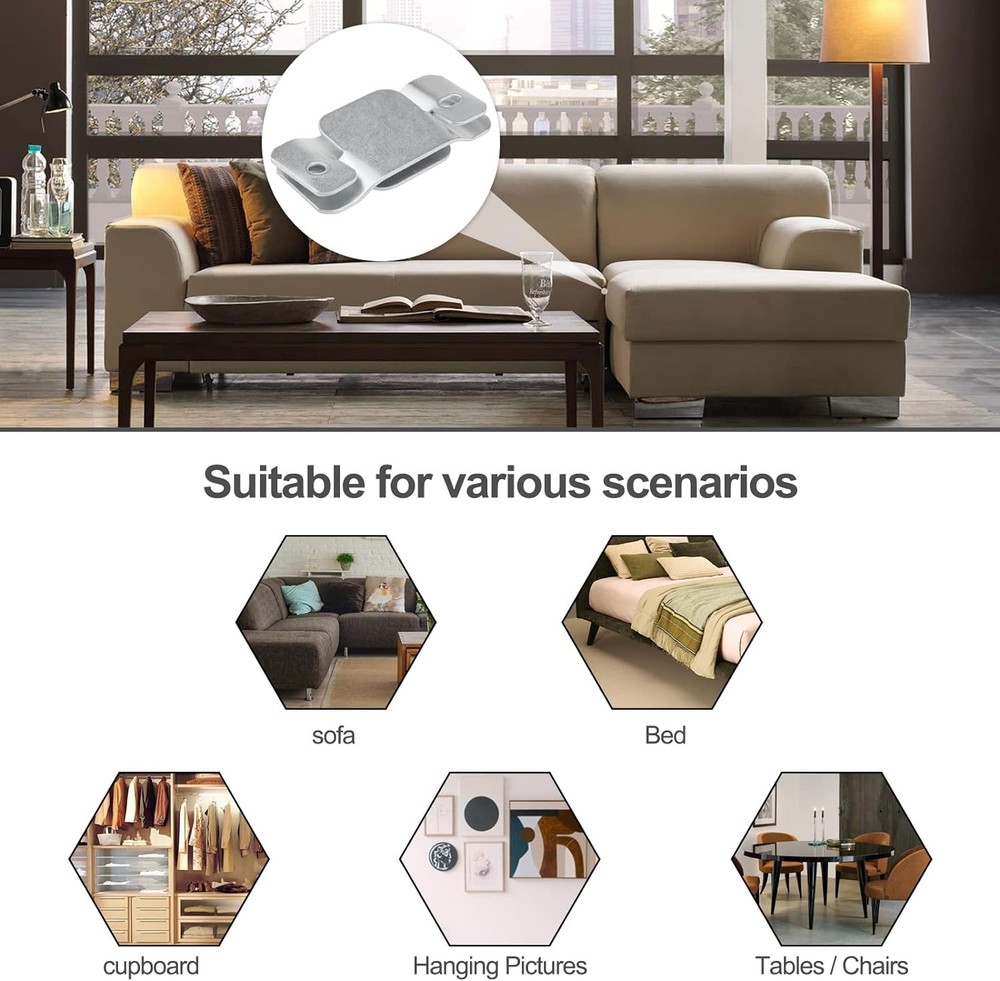 DEEPDREAM 4 Pcs Sectional Couch Connectors Metal Clips Sofa 4pcs