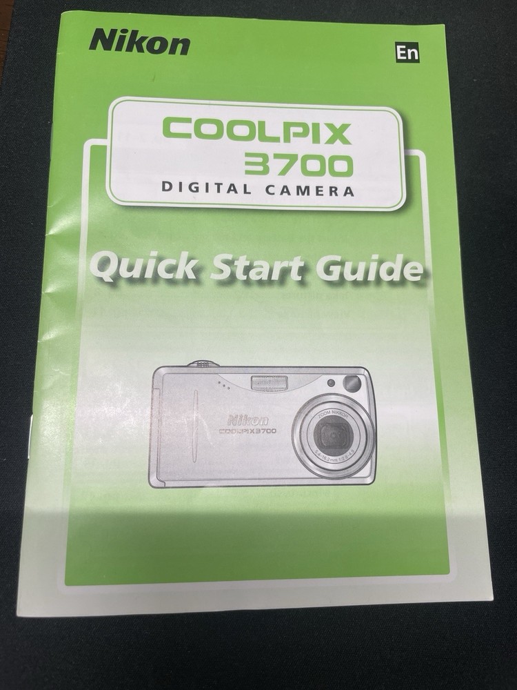 Vintage Nikon Digital Camera Coolpix 3700 3.2MP Silver Tested & Working Boxed