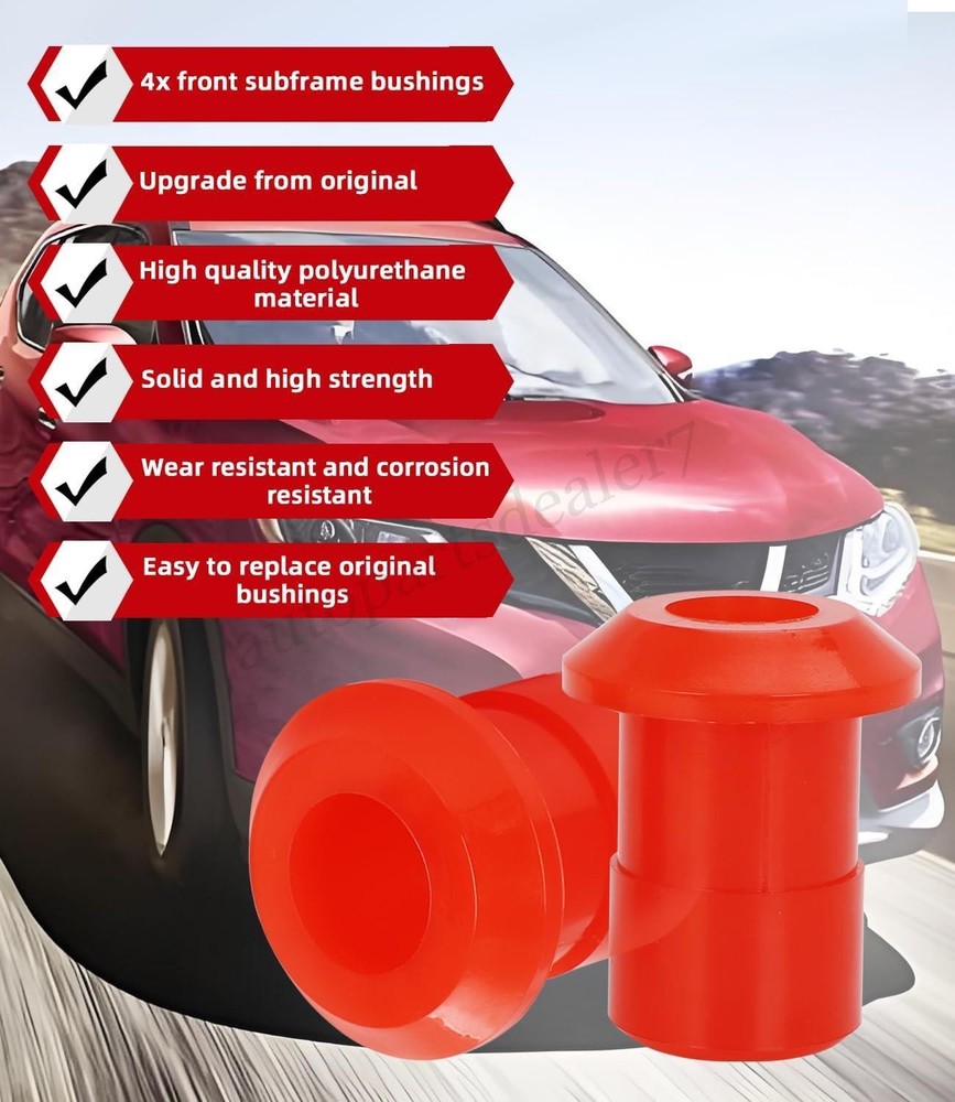 For Nissan Rogue 2008-2020 Front Subframe Poly Bushing Kit Front and Rear - 4PCS