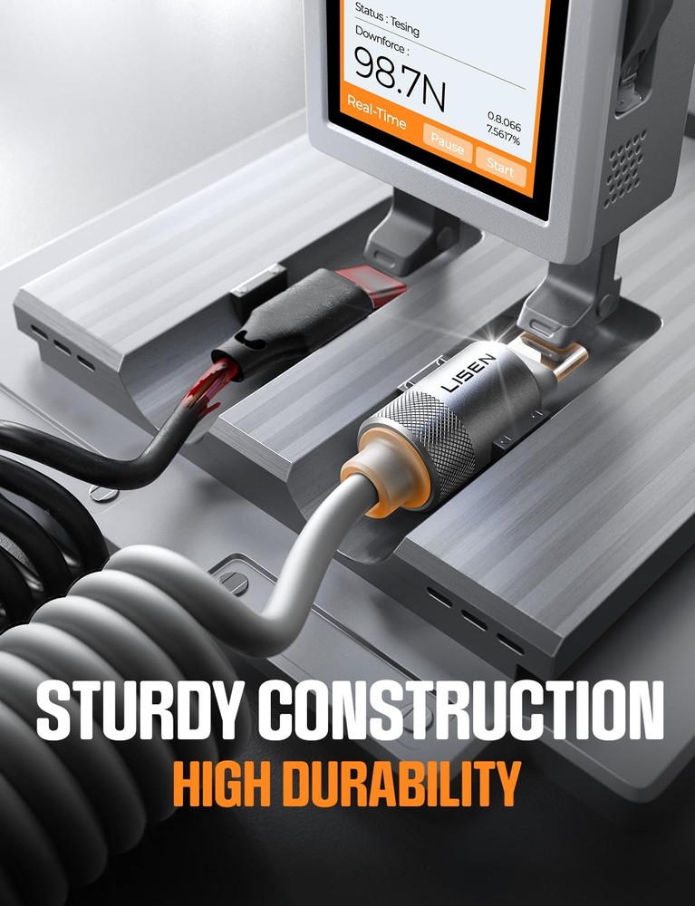 LISEN Coiled USB C Cable, 2 Pack for Android Auto & CarPlay 4FT, Space Gray