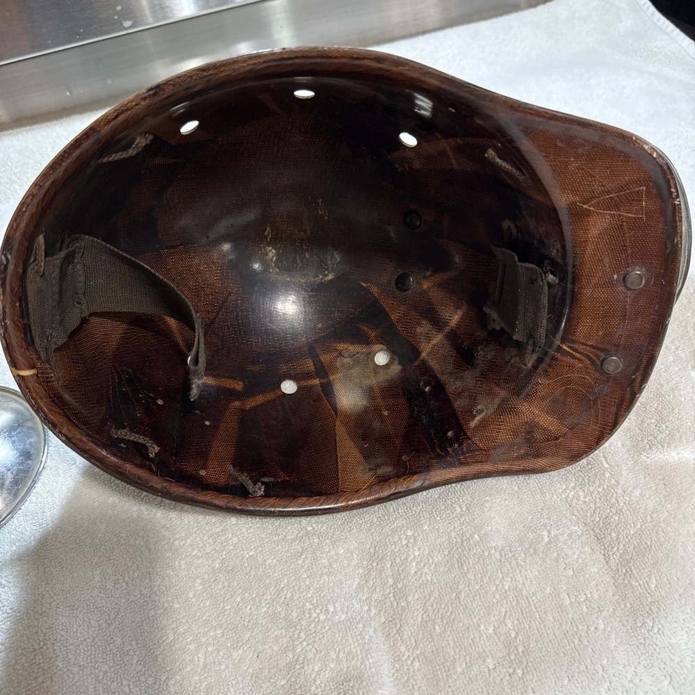 Antique Miners Helmet With Carbide Light