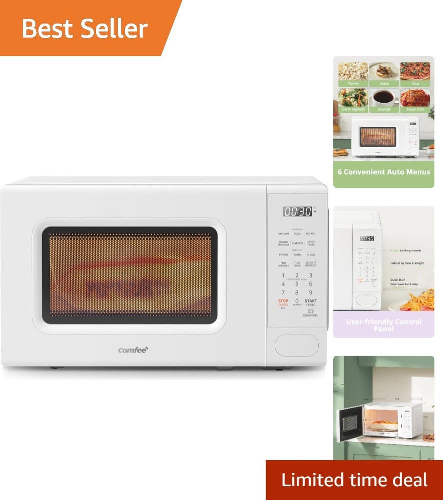 Functional Retro Microwave Oven with Child Lock and Efficient Cooking Programs