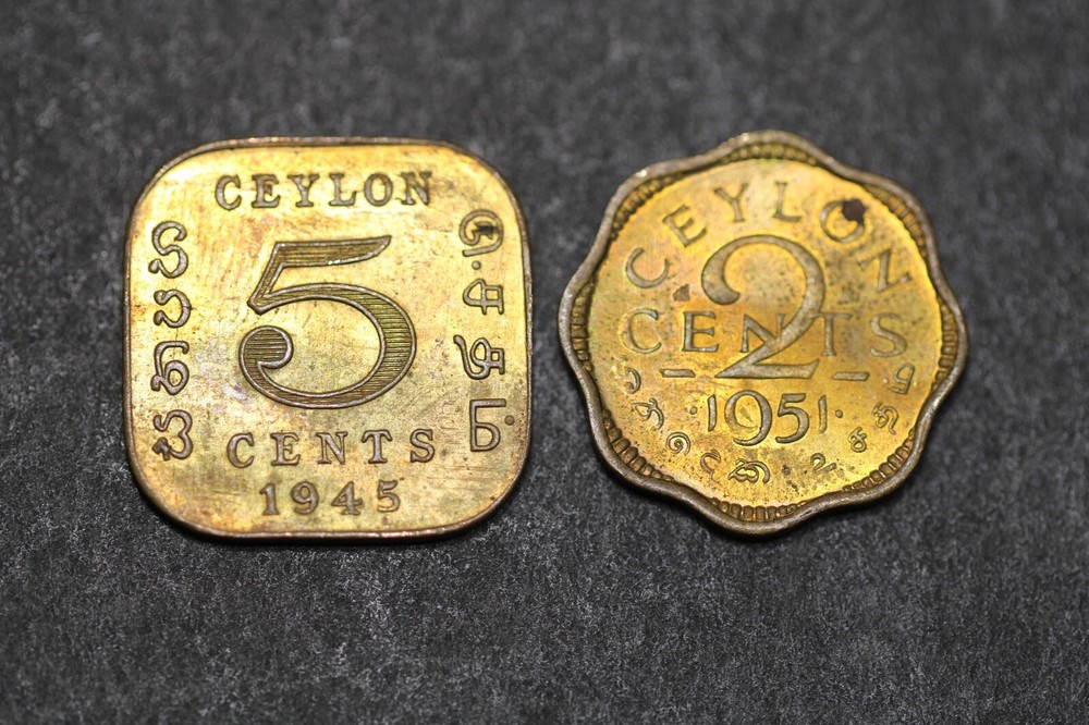 Early Ceylon 2 Coins lot