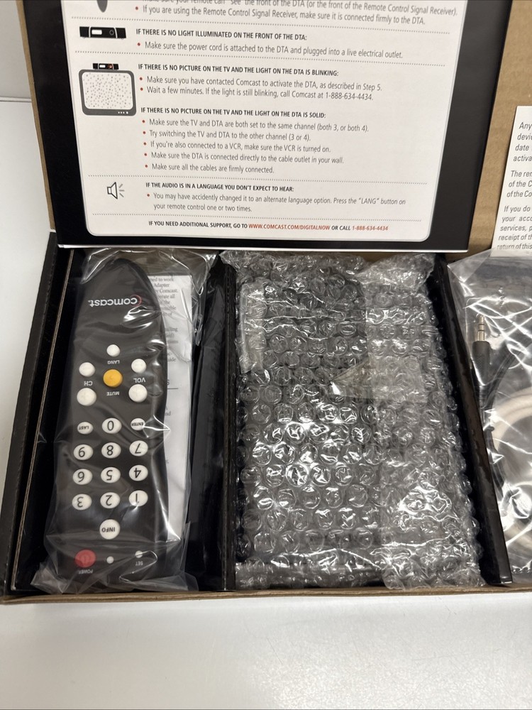 Comcast DCI105COM1 Digital Transport Adapter Self-Installation Kit Sealed Inside