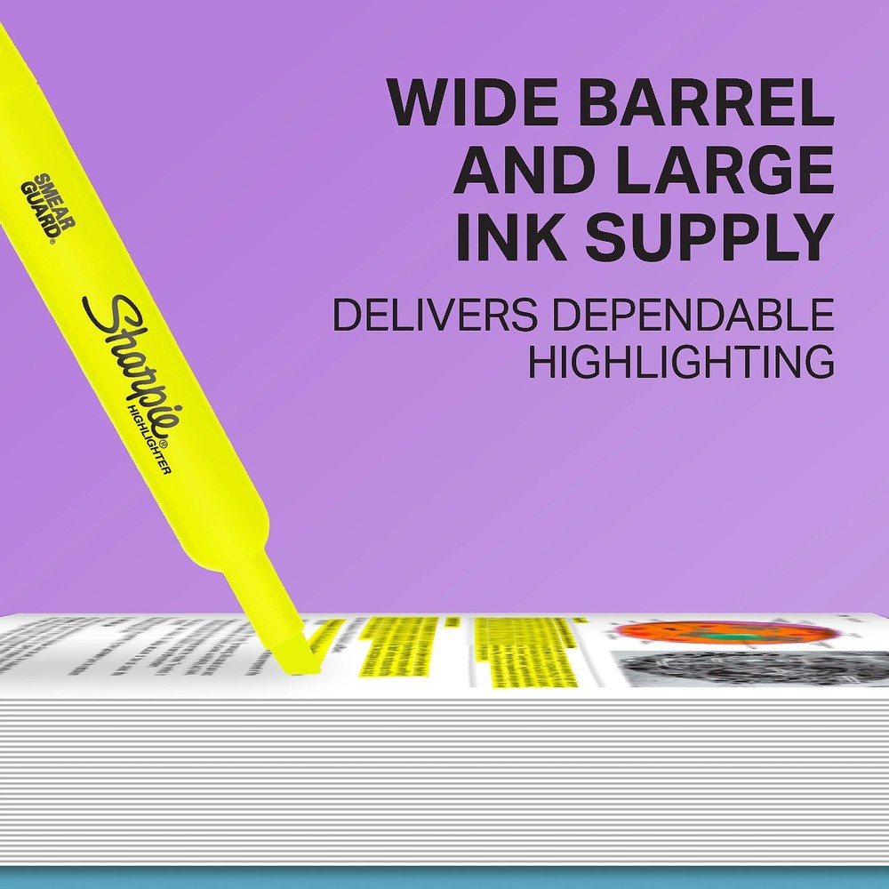 Sharpie Tank Style Highlighters Chisel Tip 12 Count (Pack of 1), Assorted