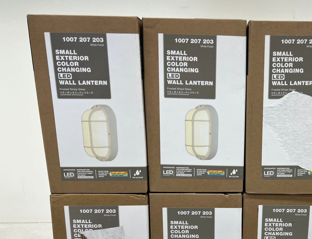 8PK White LED Outdoor Bulkhead Light with CCT Switchable