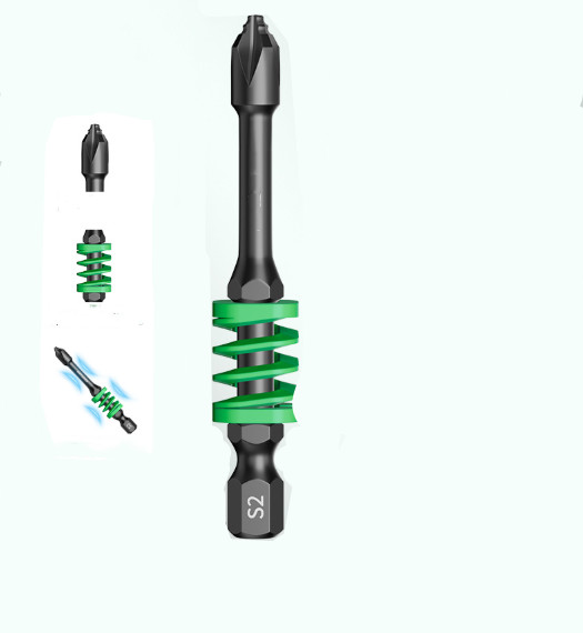 Magnetic Bit with Spring, Spring Impact Non-slip Hexagonal Electric Screwdriver