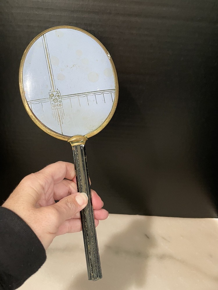 Vintage 12” Hand Held Mirror
