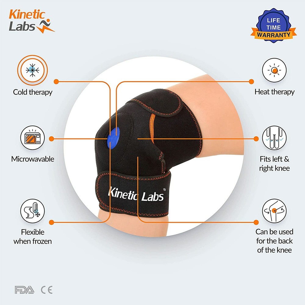 Knee Ice Pack Gel Wrap Hot Cold Therapy Compression Support Reusable Comfort NEW