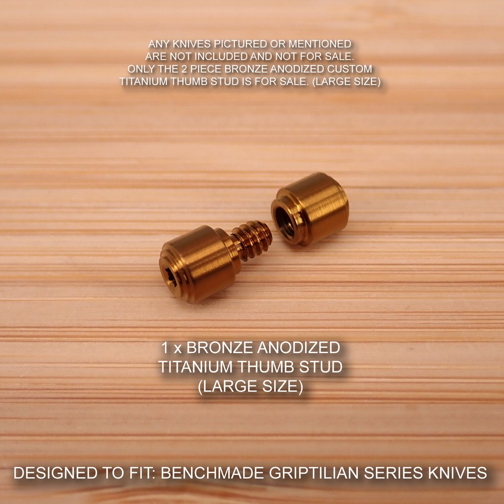 Benchmade 551 551-1 Griptilian 2pc (LARGE) Custom Titanium Thumb Stud Set BRONZE