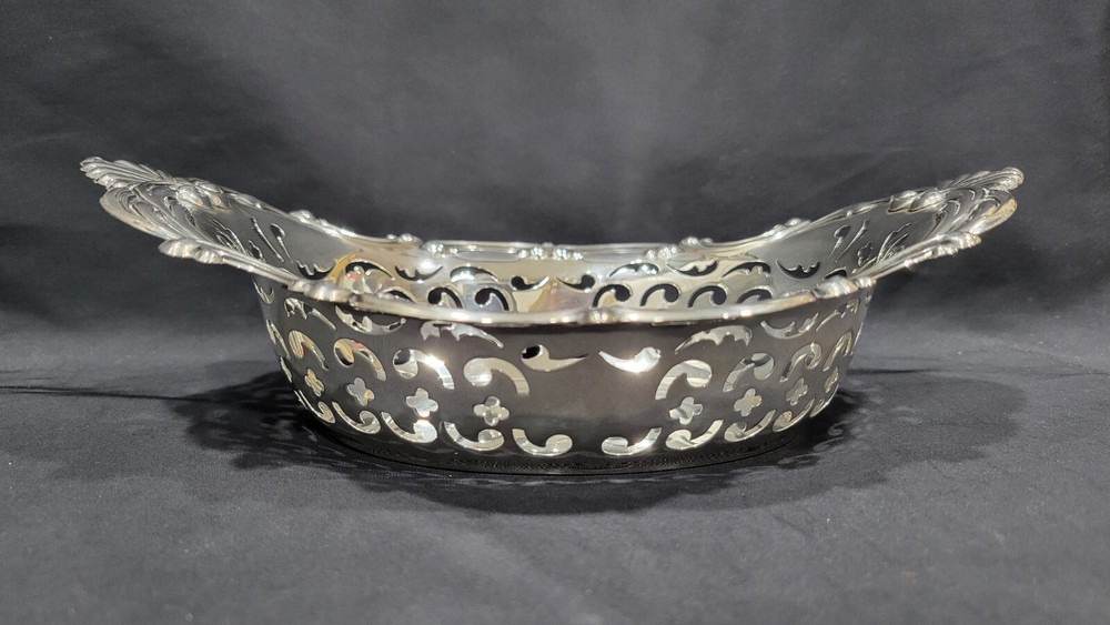 Vintage Gorham Sterling Silver Pierced Oval Bowl