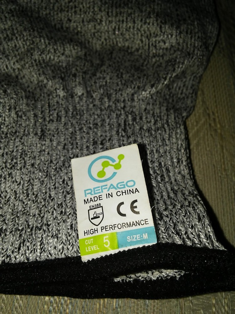 Refago High Performance Gloves Cut Level 5 M Gray Made In China