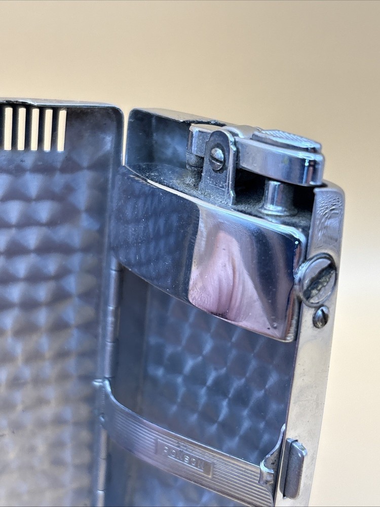 Vintage Ronson “Pal” Cigarette lighter/Case Brown Not Tested