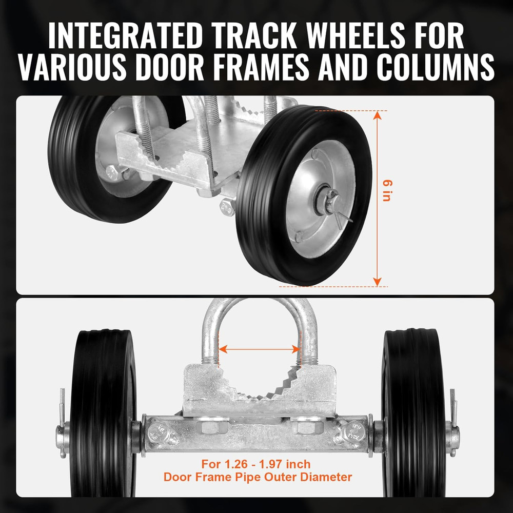 Sliding Gate Kit, 6” Rolling Gate Hardware Kit, Universal Adjustable Sliding Gat