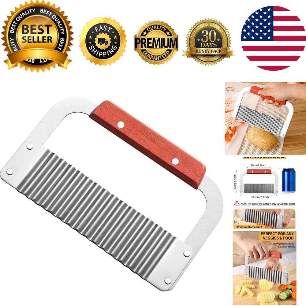 Rust-Resistant Crinkle Slicing Knife for Vegetables - Ideal for Creative Cooking