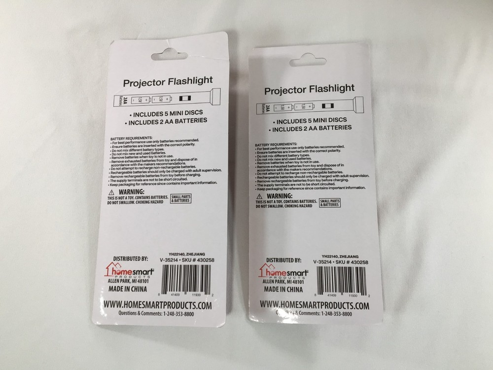 Merry Brite Christmas Projector Flashlight 2 Pack Projects Santa, Rudolph, etc.