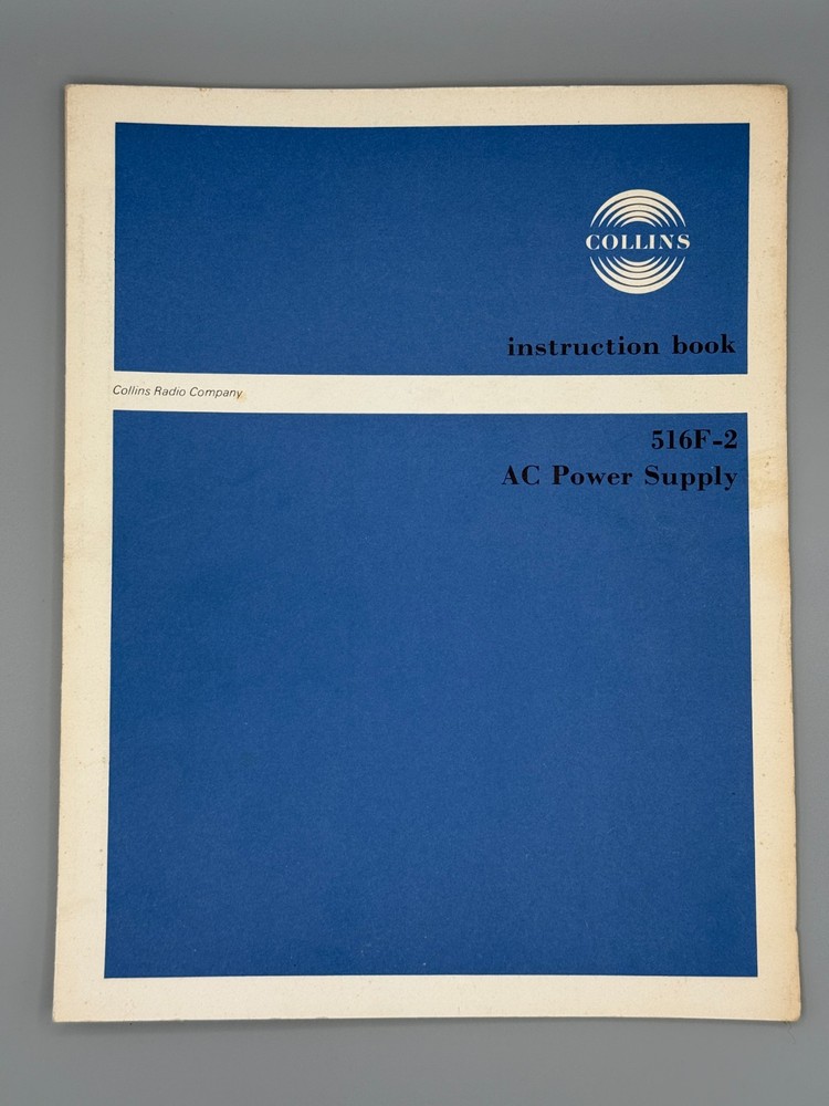 Collins 516F-2 AC Power Supply Instruction Book