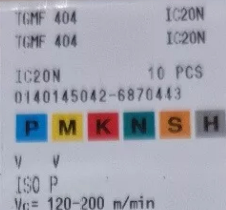 10  PCS  ORIGINAL  INSERTS           TGMF 404 IC20N