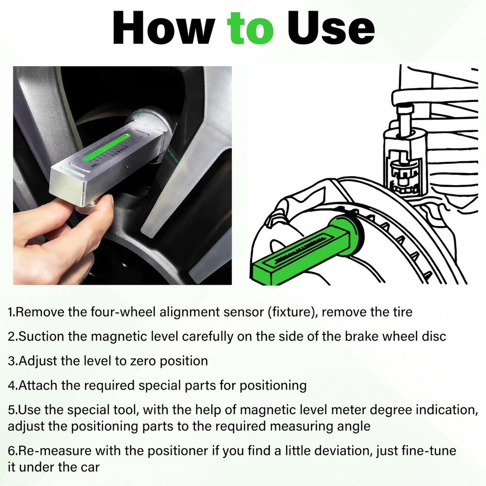 Sixzoo Wheel Alignment Tool, Universal Camber Adjustable...