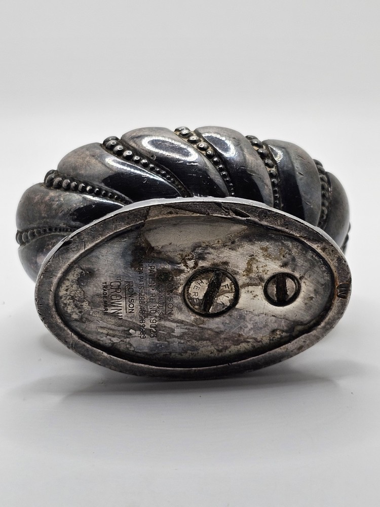 Ronson Crown Silver 1950's Table Top Cigarette Lighter Vintage