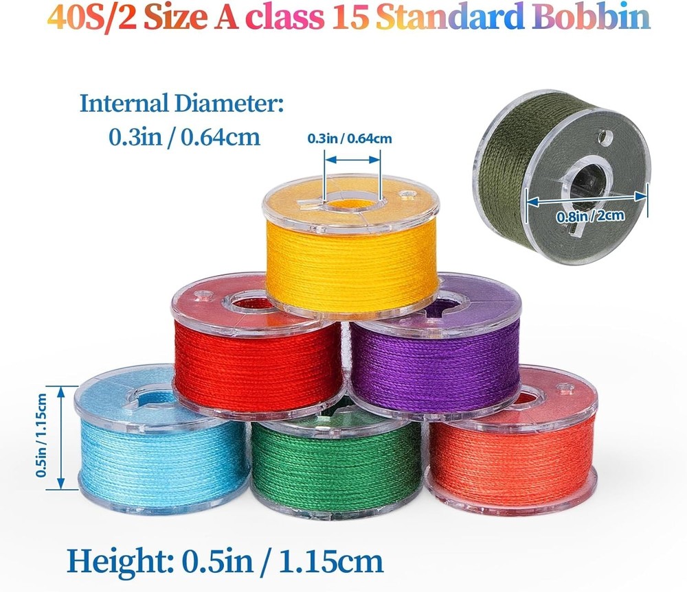 Sewing Bobbins Set 210 pcs Polyester Assorted Colors for Machine Repair
