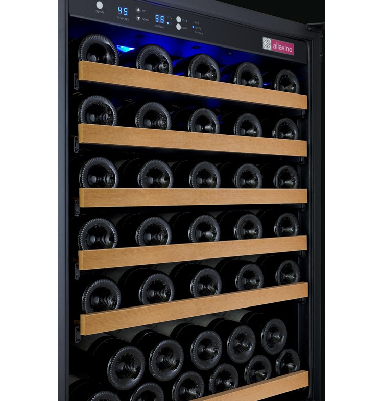 Allavino FlexCount II 56 Bottle Single Zone Black Left Hinge Wine Refrigerator
