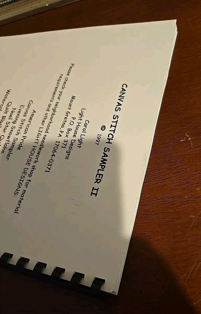 Light House Designs CANVAS STITCH SAMPLER II Needlepoint Pattern Booklet 1997