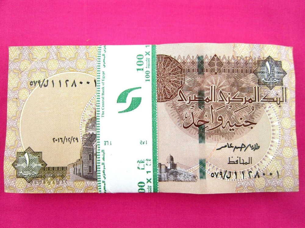 Egyptian Money Full Bundle 100 PCS One Pound Each Uncirculated