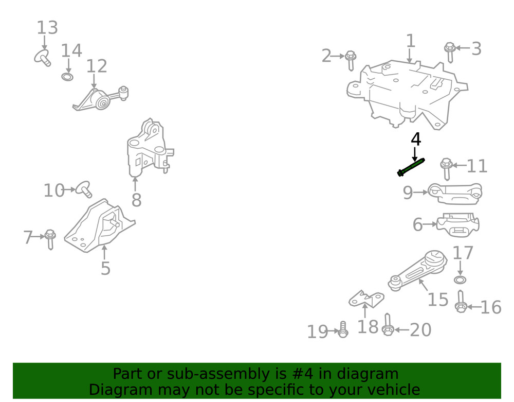 Genuine Nissan Engine Mount Bolt 11298-6M00B