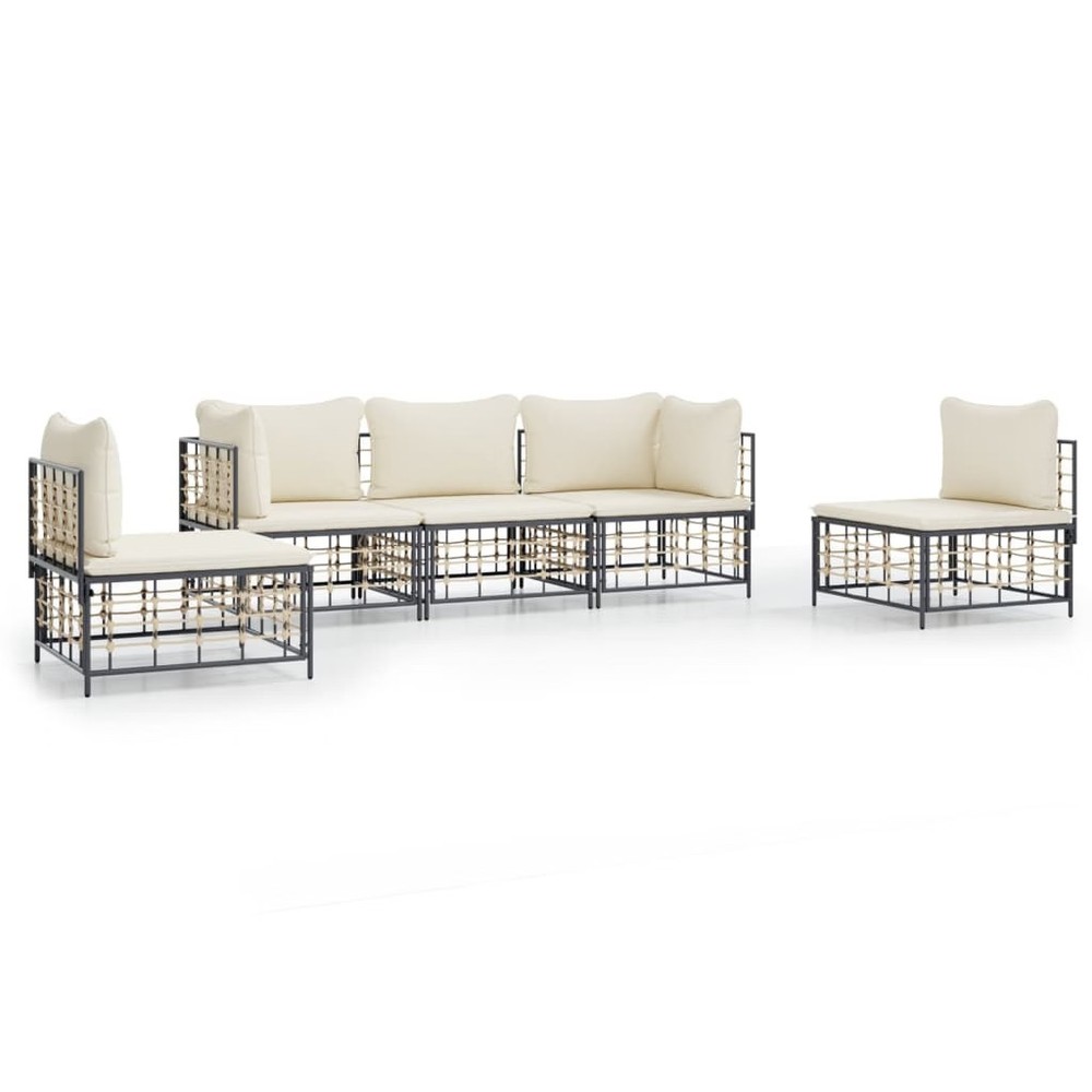 Garden Lounge Set Anthracite, Beige