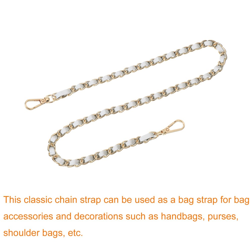 Purse Strap, 24" Leather for Shoulder Strap (Silver, Gold)