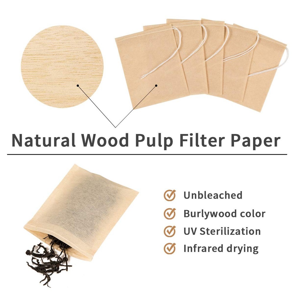 BEFORYOU 400 Pack Disposable Drawstring Tea Filter Bags Safe Natural