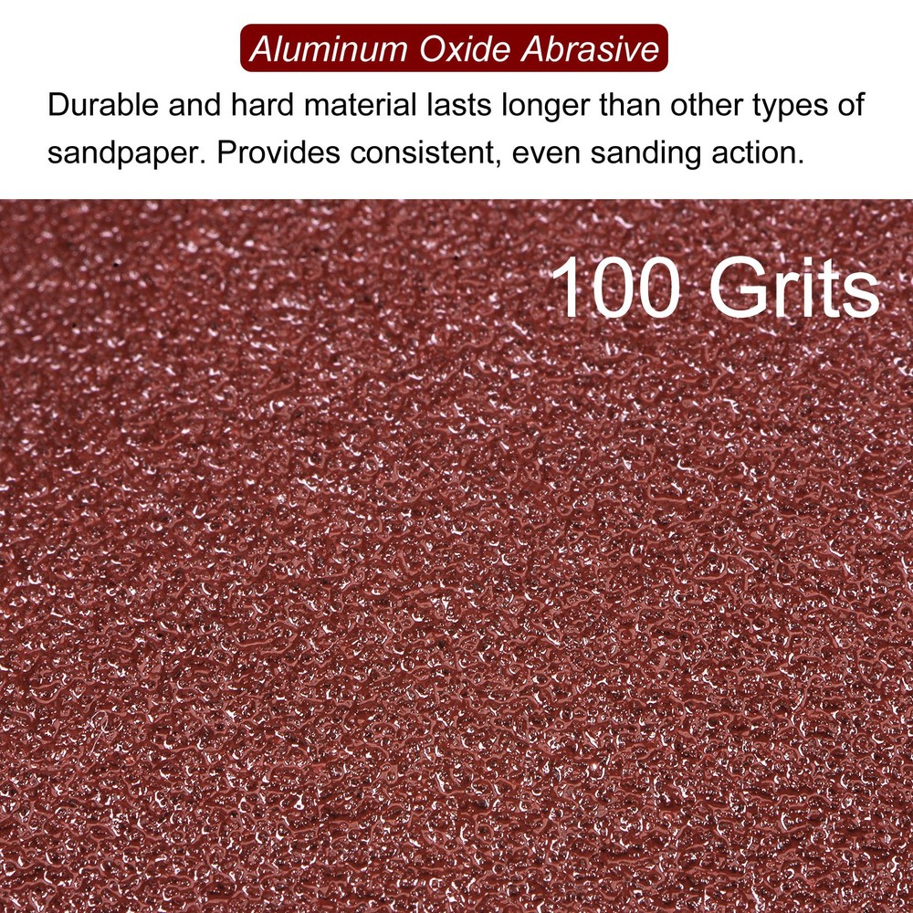 100pcs 100 Grits 80mm Aluminum Oxide Triangular Hook & Loop Sandpapers Pads